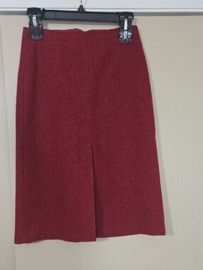 United Colors Of Benetton Deep Burgundy Red Pencil Skirt Italian Size 38/US 2-4